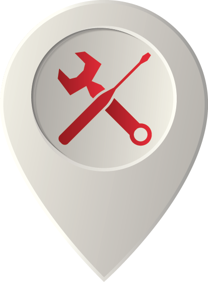 location pin with tools