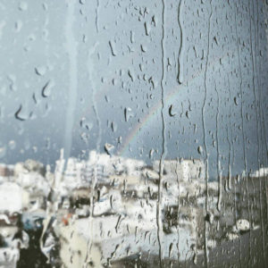 raining and rainbow 